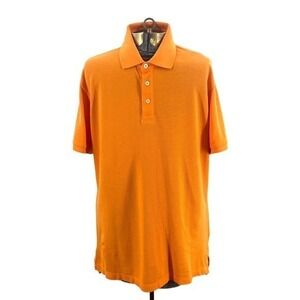 Bonobos Mens Shirt Size L Slim‎ Fit Orange Golf Polo Pima Cotton Short Sleeve